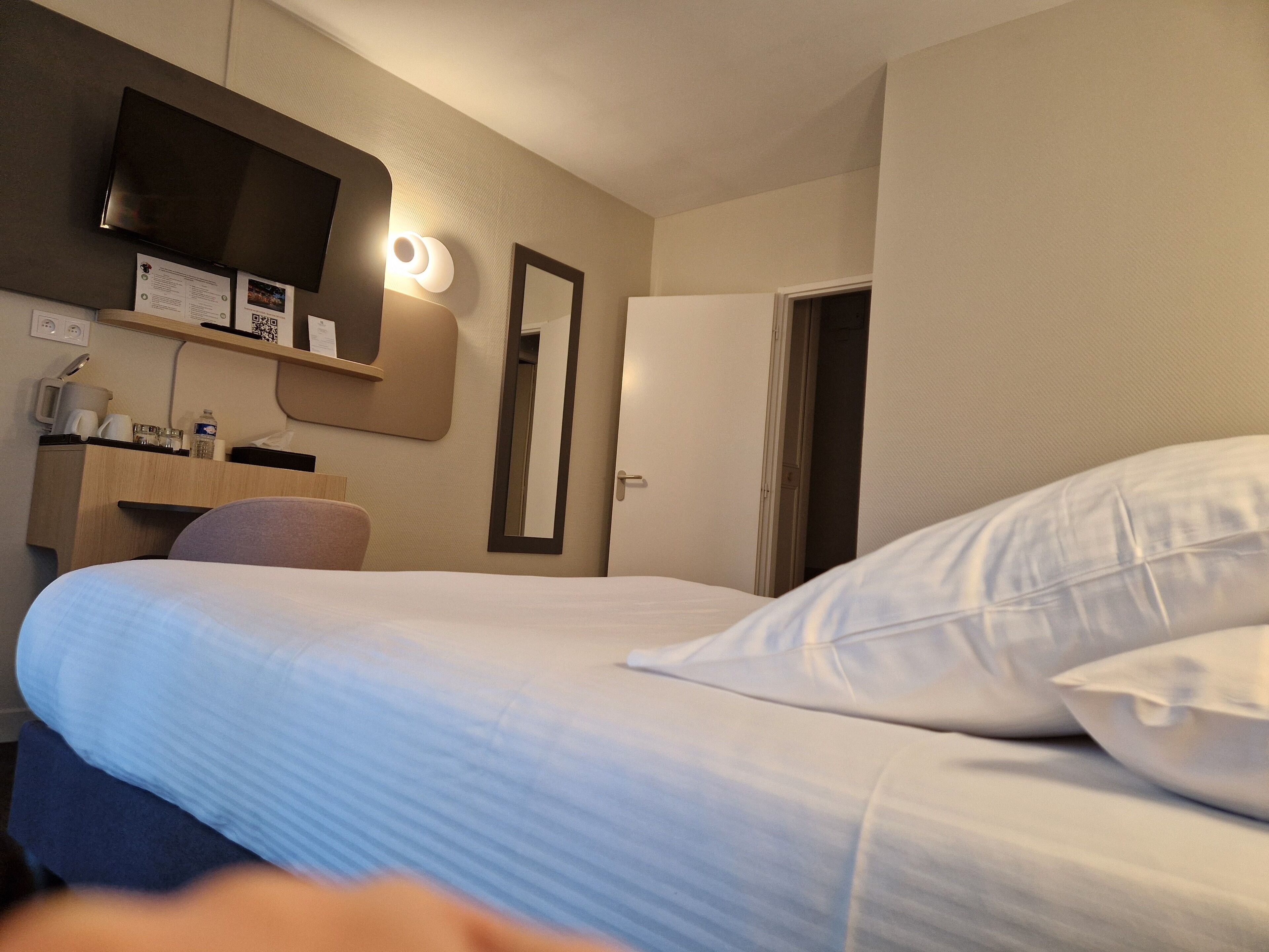 desk, iron/ironing board, free wifi, bed sheets