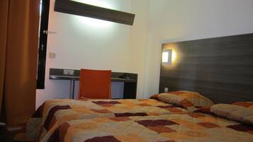 Desk, free WiFi, bed sheets