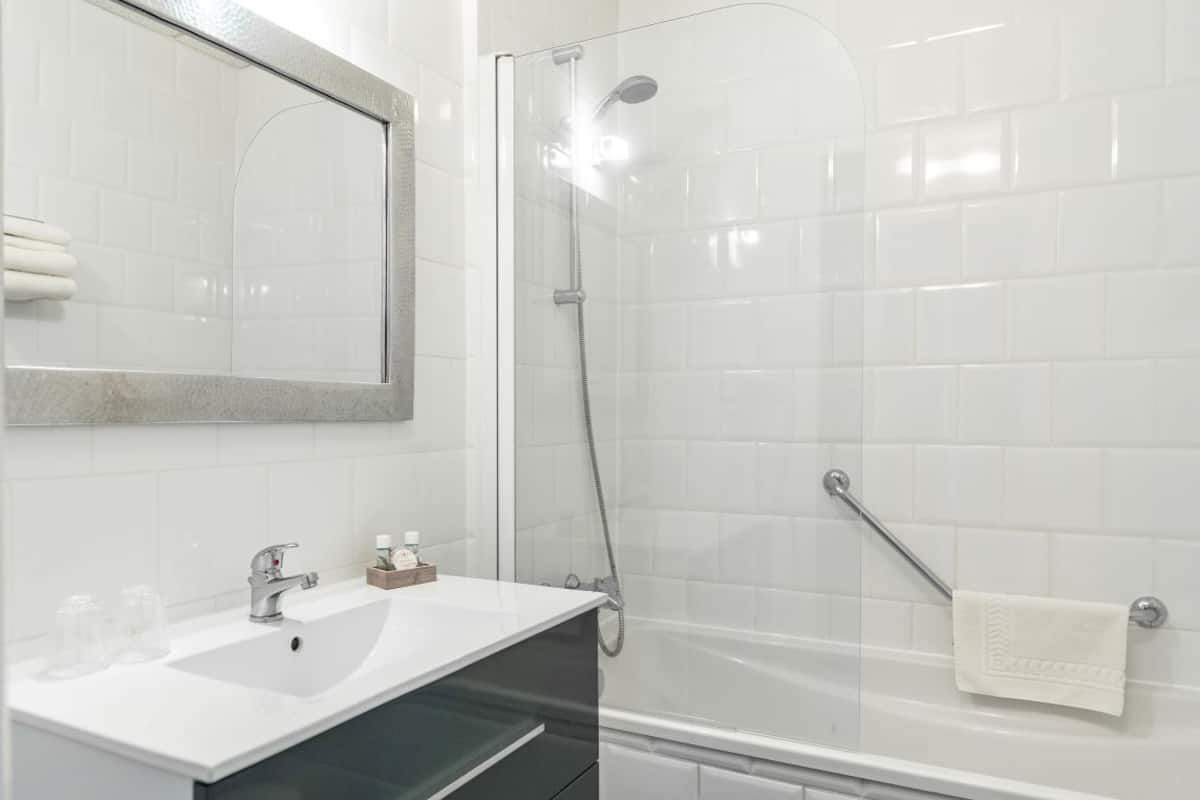 free toiletries, hair dryer, towels