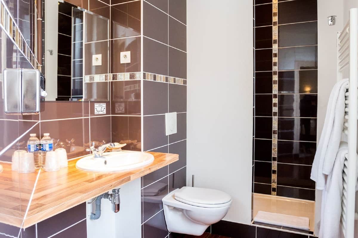 free toiletries, hair dryer, towels, soap