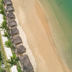 Private beach, beach umbrellas, beach towels