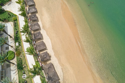 私家海滩、海滩遮阳伞、沙滩毛巾