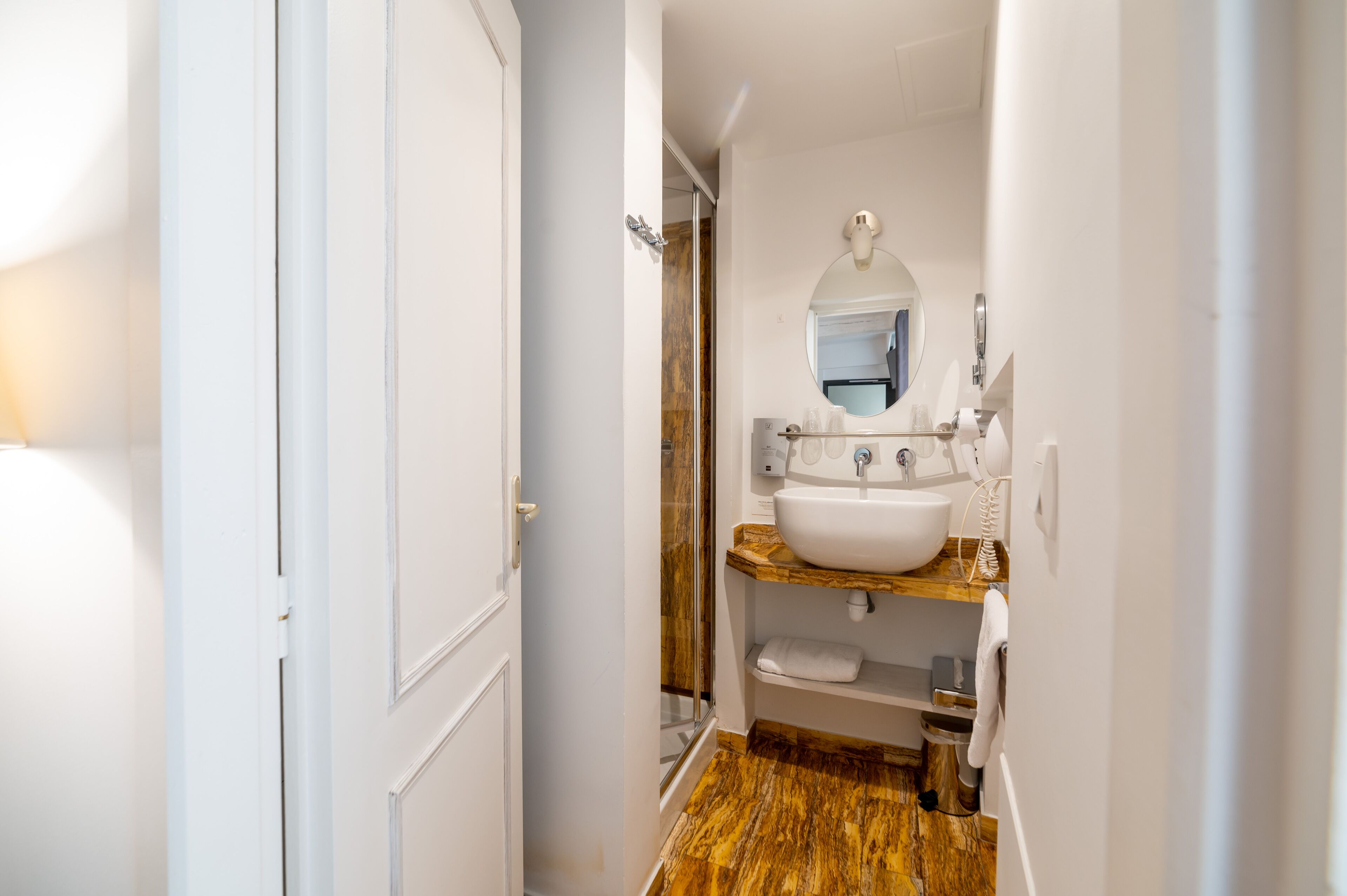 eco-friendly toiletries, hair dryer, towels, soap