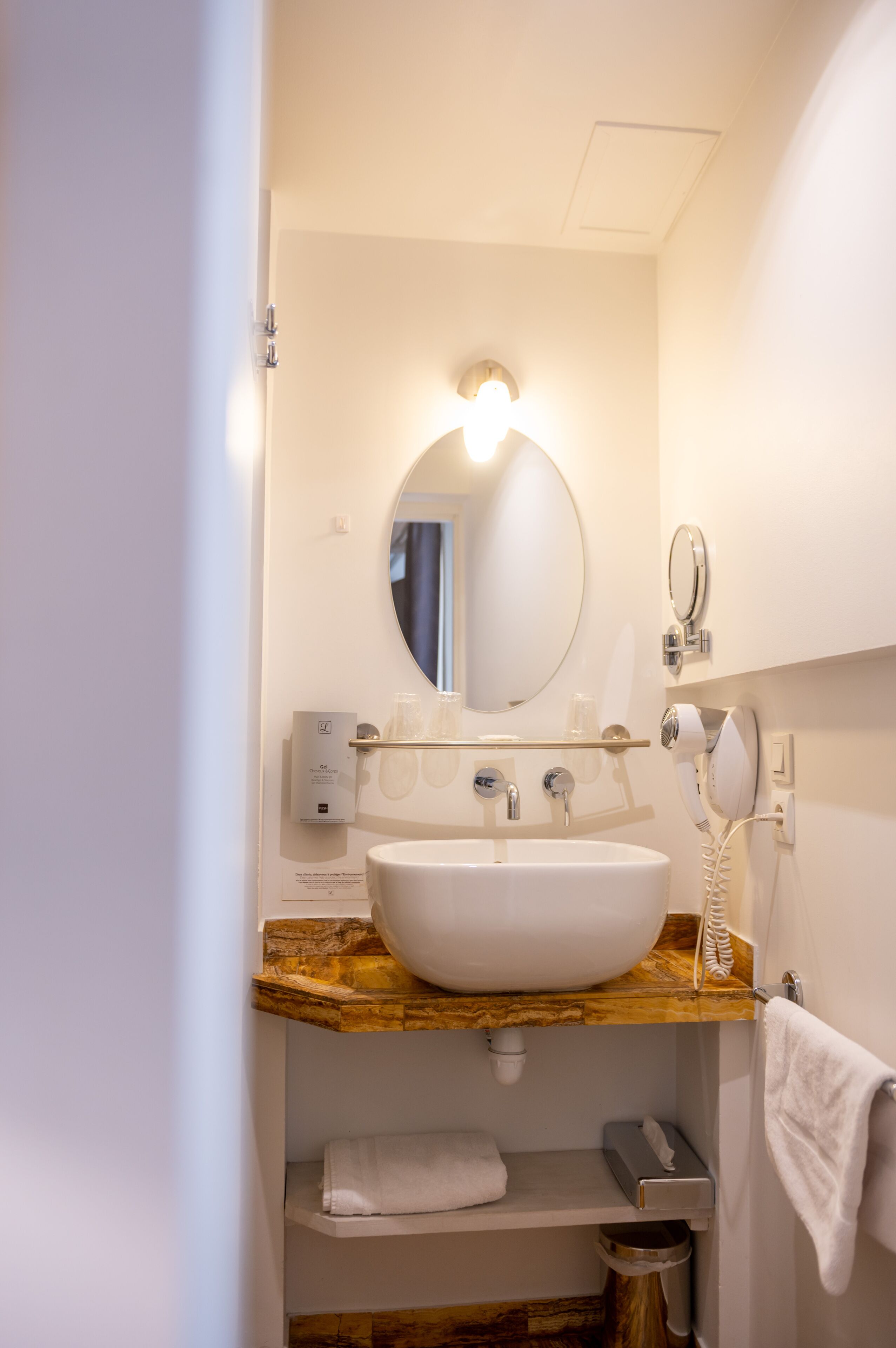 superior room | bathroom | eco-friendly toiletries, hair dryer, towels, soap