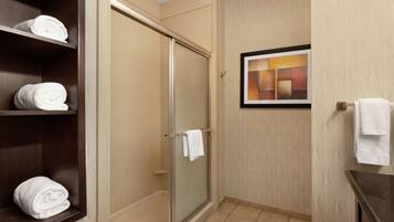 Standard, One King Bed, Non-Smoking | Bathroom shower