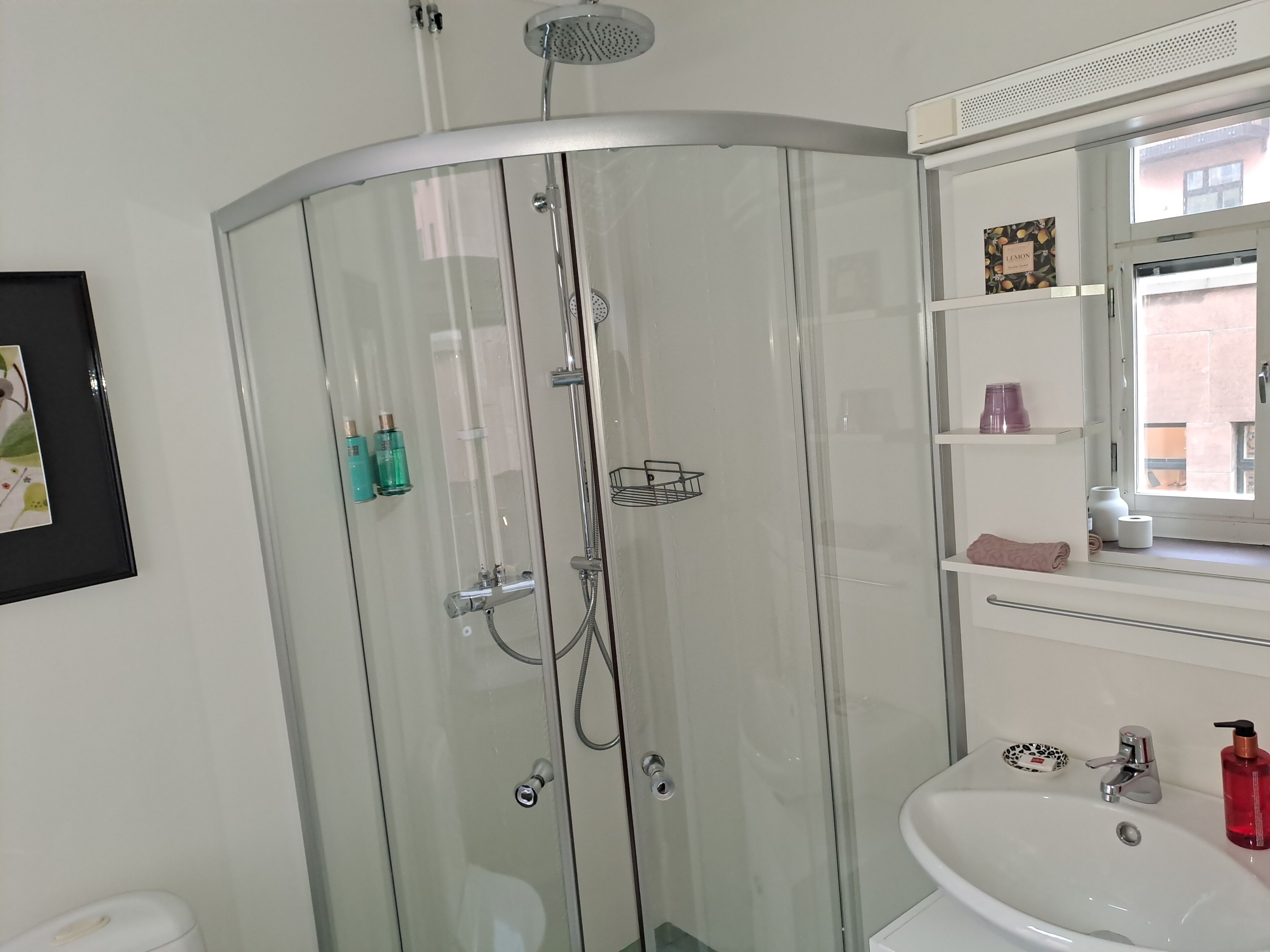 basic double room | bathroom | designer toiletries, hair dryer, towels
