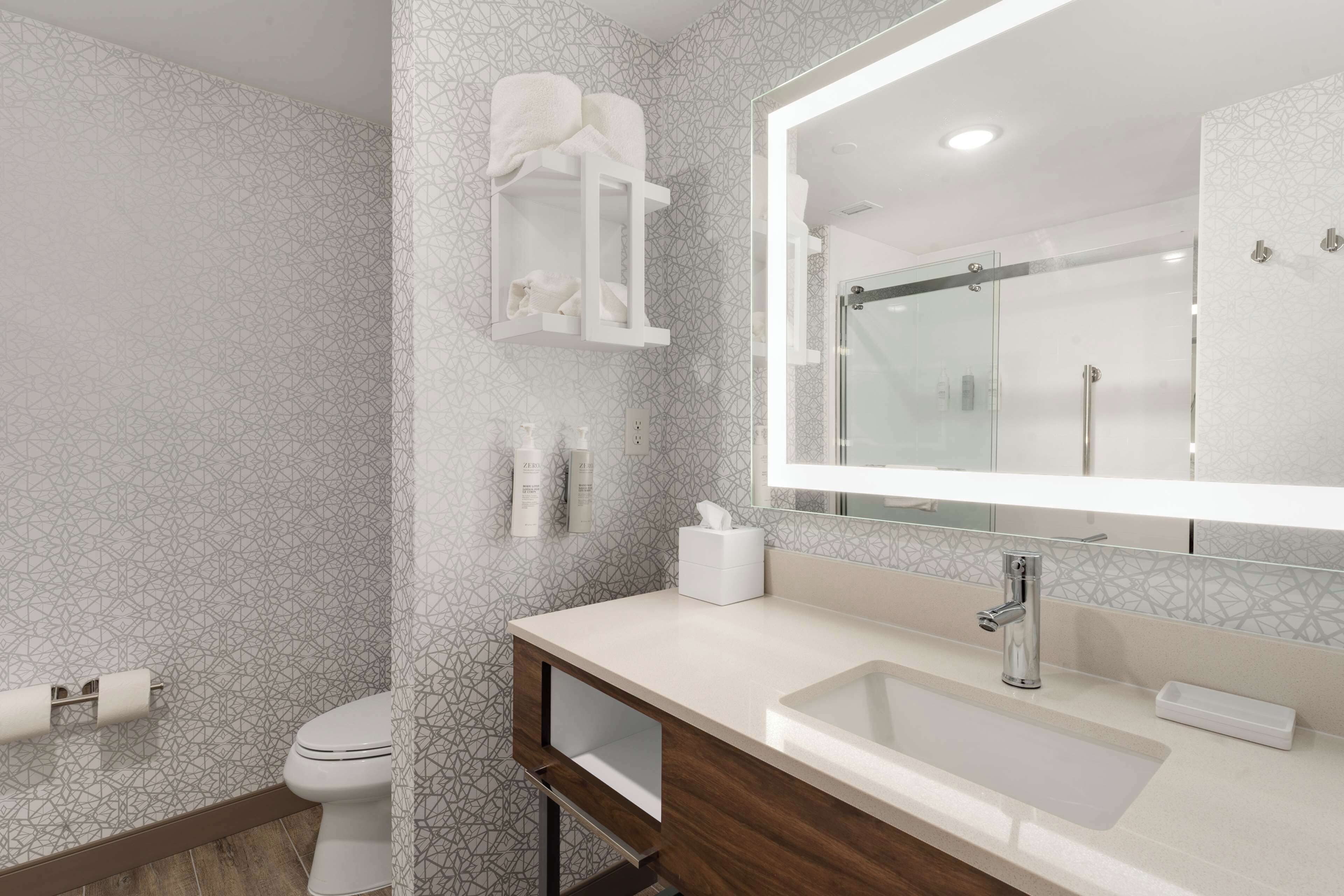 free toiletries, hair dryer, towels