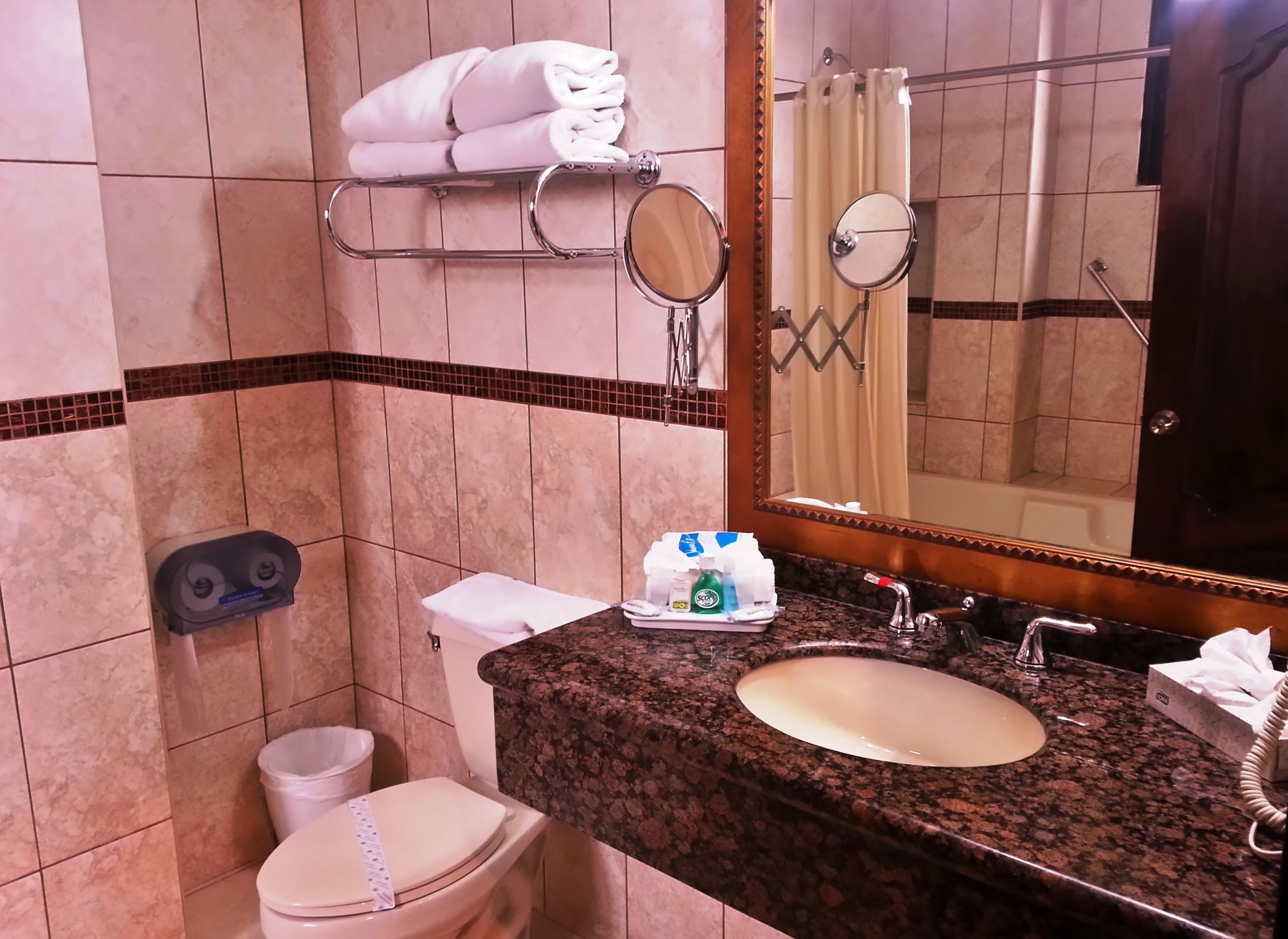 standard double room, 2 queen beds | bathroom | deep-soaking bathtub, rainfall showerhead, designer toiletries