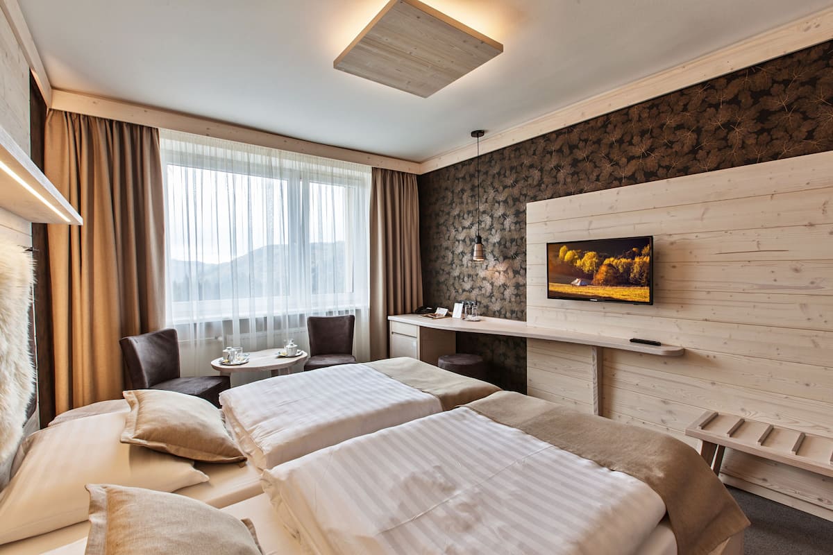Memory foam beds, minibar, in-room safe, individually decorated