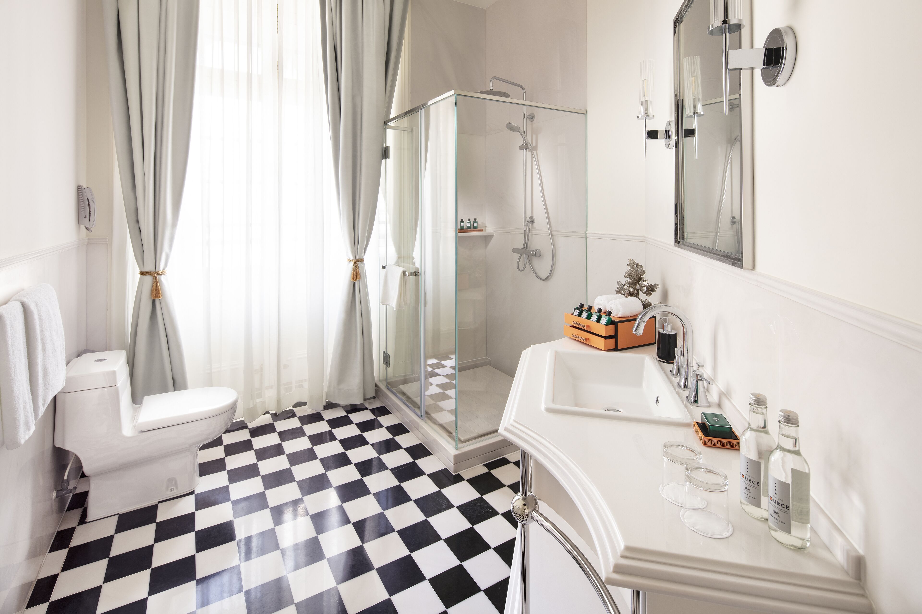 shower, free toiletries, hair dryer, dressing gowns