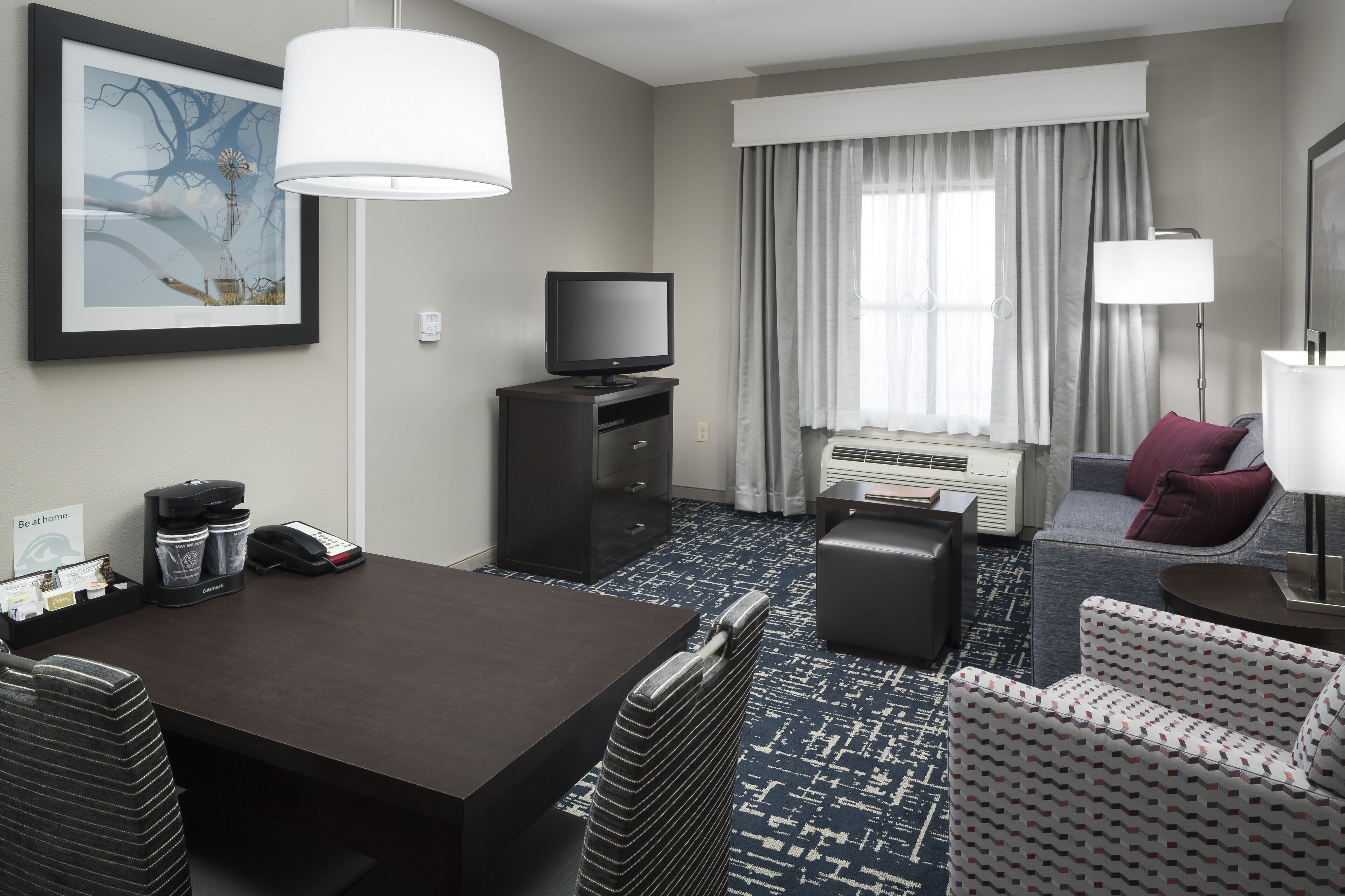 studio, 1 king bed, accessible, bathtub | living room | 40-inch flat-screen tv with satellite channels, tv, dvd player