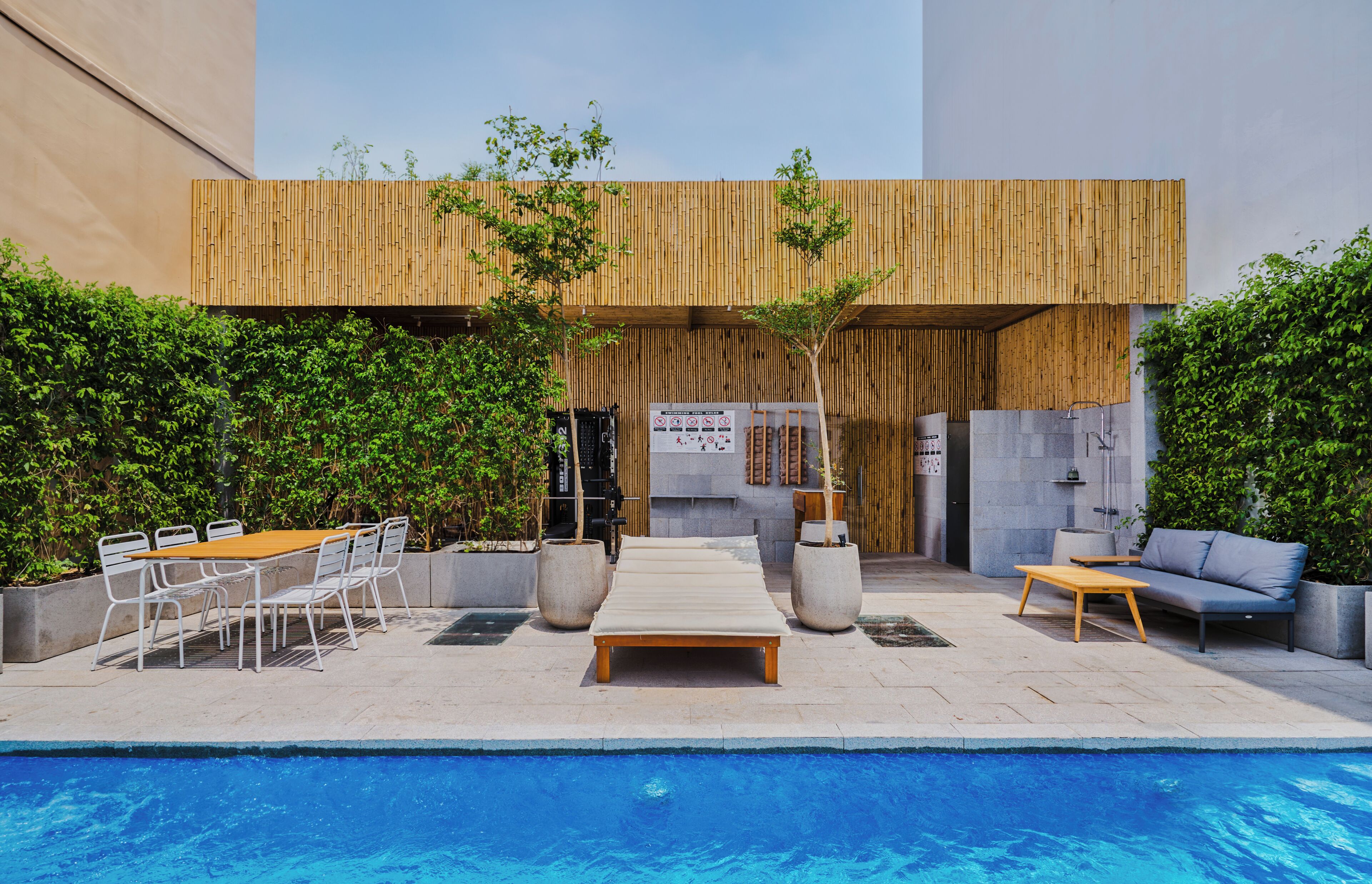 Outdoor pool, open 6:30 AM to 10:30 PM, sun loungers