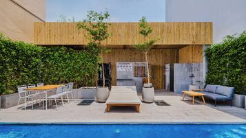 Outdoor pool, open 6:30 AM to 10:30 PM, sun loungers