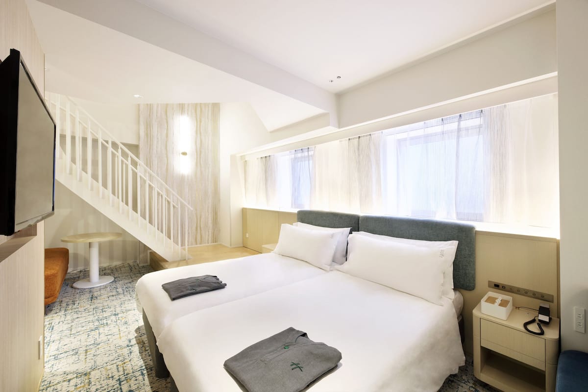 Maisonnette, 2 slaapkamers, kitchenette (Suite) | Een bureau, een laptopwerkplek, geluiddichte muren, gratis wifi