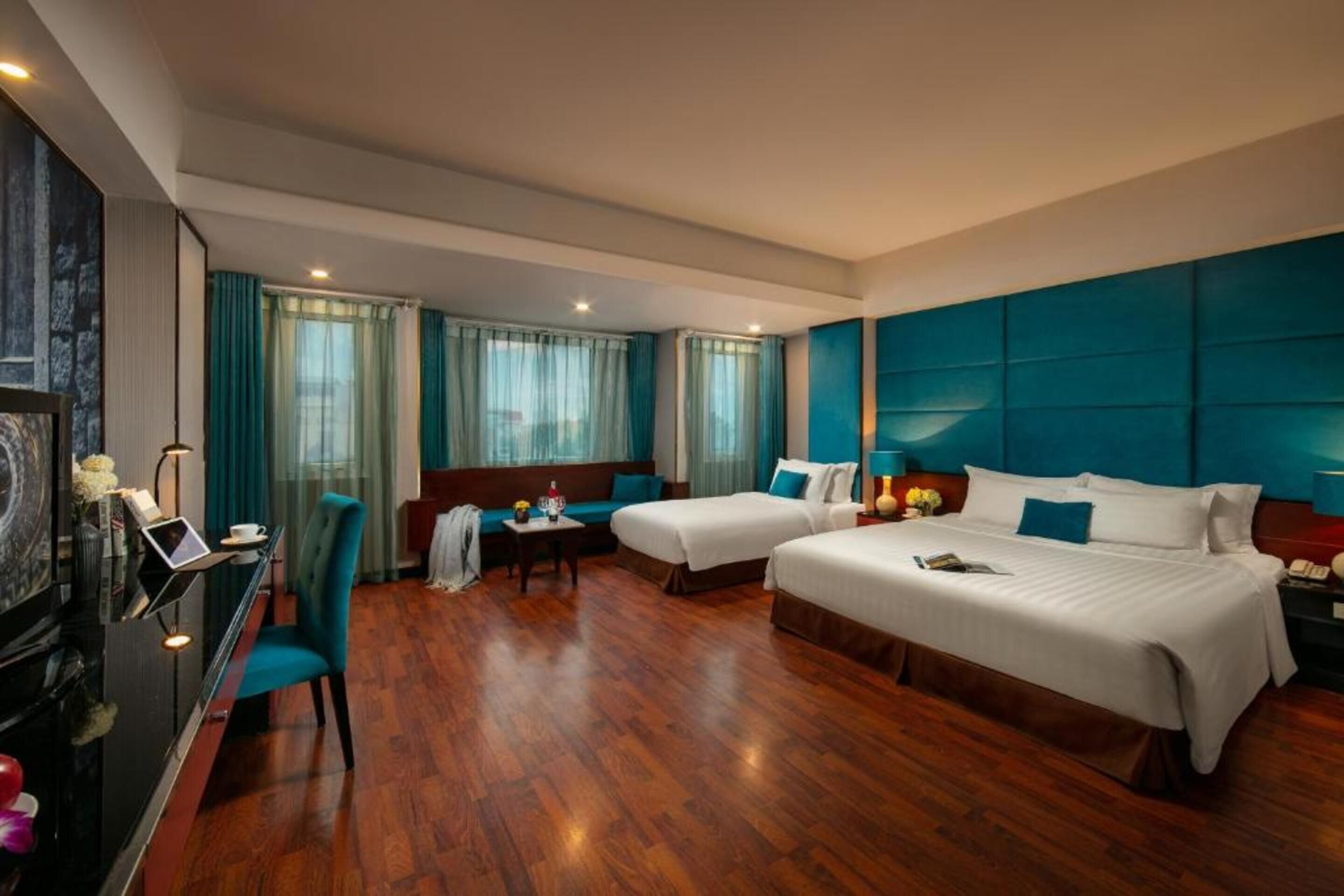 Premium bedding, memory-foam beds, minibar, in-room safe