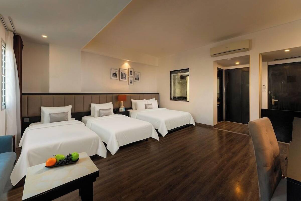 Premium bedding, memory-foam beds, minibar, in-room safe