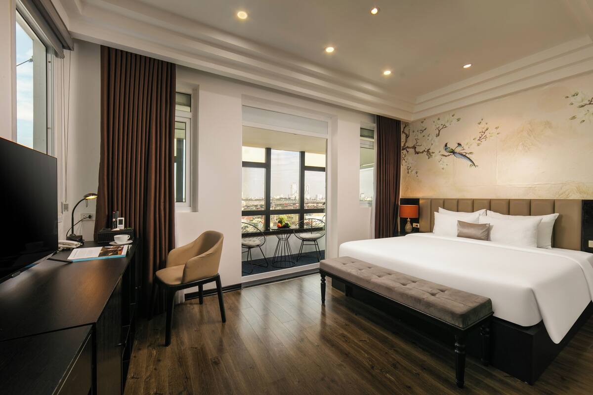 Junior Suite Balcony | Roupas de cama premium