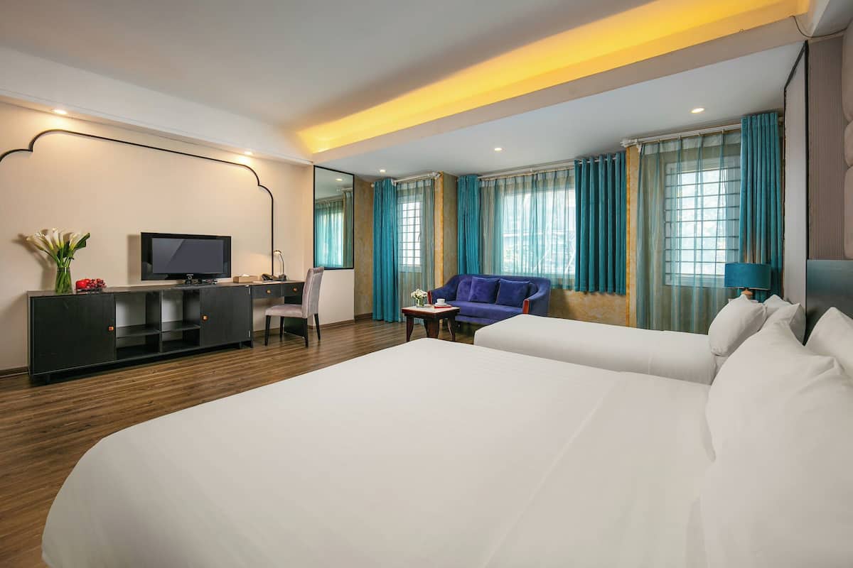 Premium bedding, memory-foam beds, minibar, in-room safe