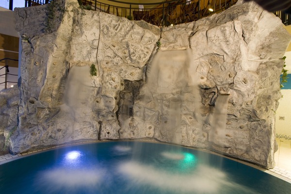 Indoor pool, outdoor pool, pool umbrellas, sun loungers