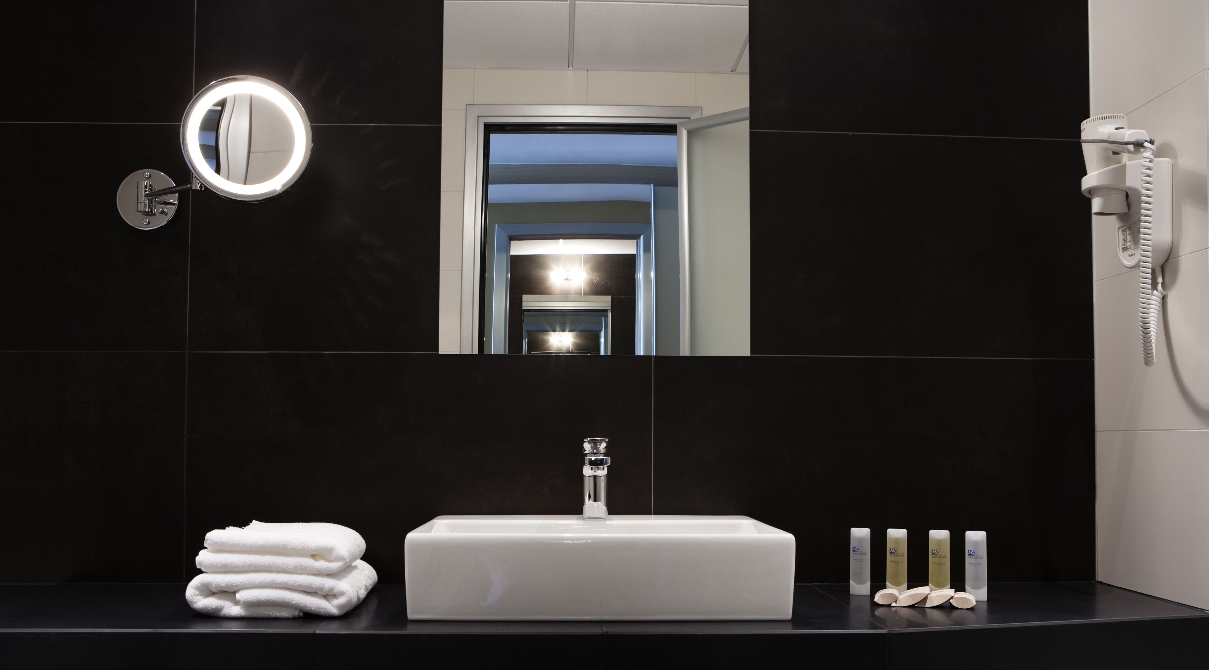 free toiletries, hair dryer, bathrobes, slippers