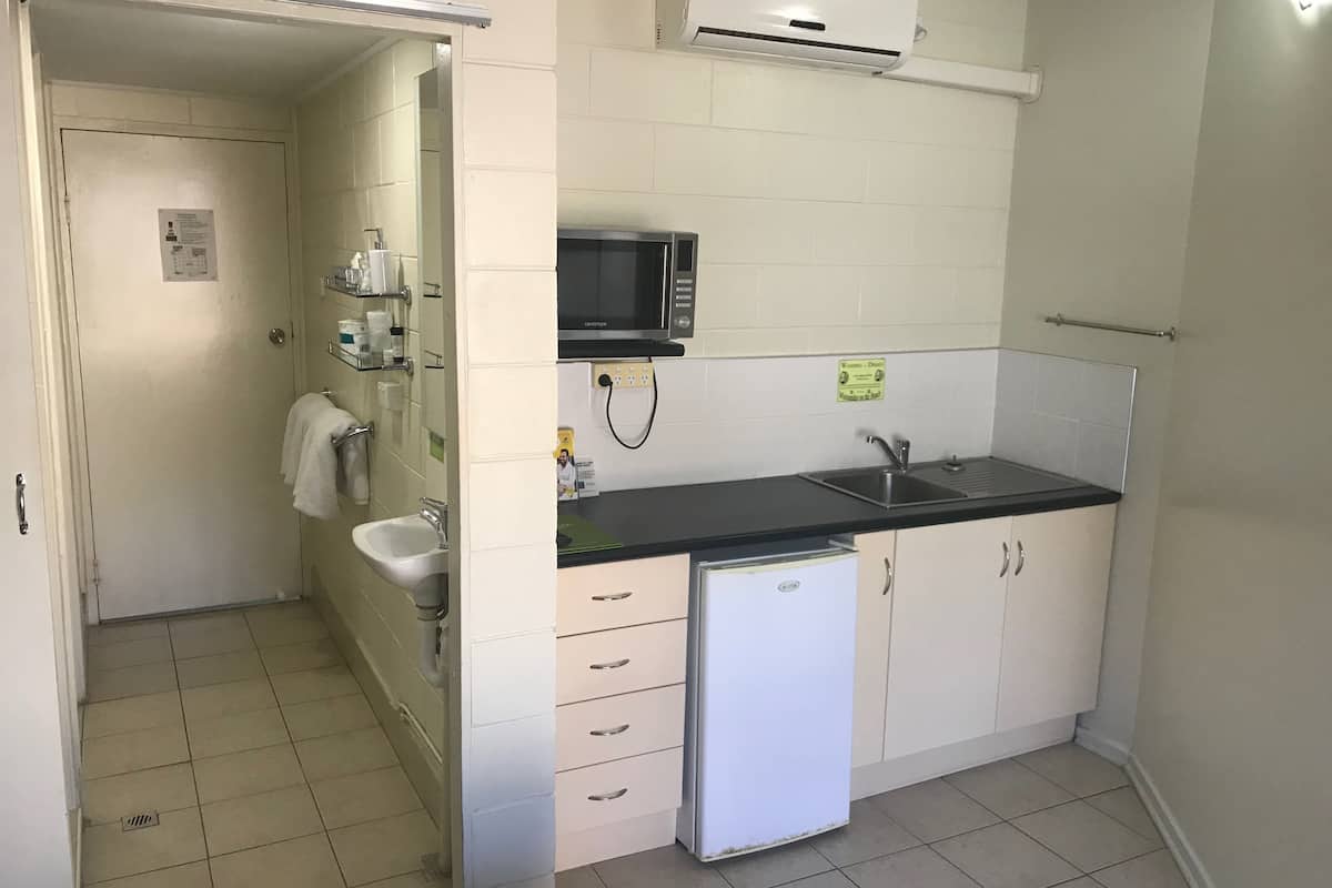 economy double  | private kitchenette | full-sized fridge, microwave, coffee/tea maker, electric kettle