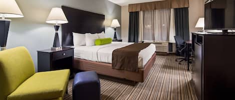 Standard Room, 1 King Bed, Non Smoking, Refrigerator & Microwave | Premium bedding, pillow-top beds, desk, laptop workspace