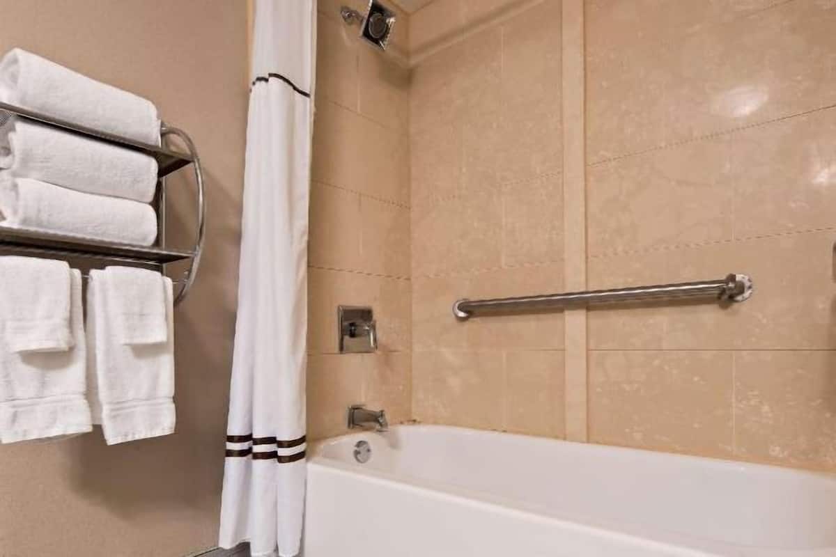 Bathroom | Free toiletries, hair dryer, towels, soap