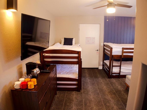 Family Room | 1 bedroom, down comforters, iron/ironing board, free WiFi
