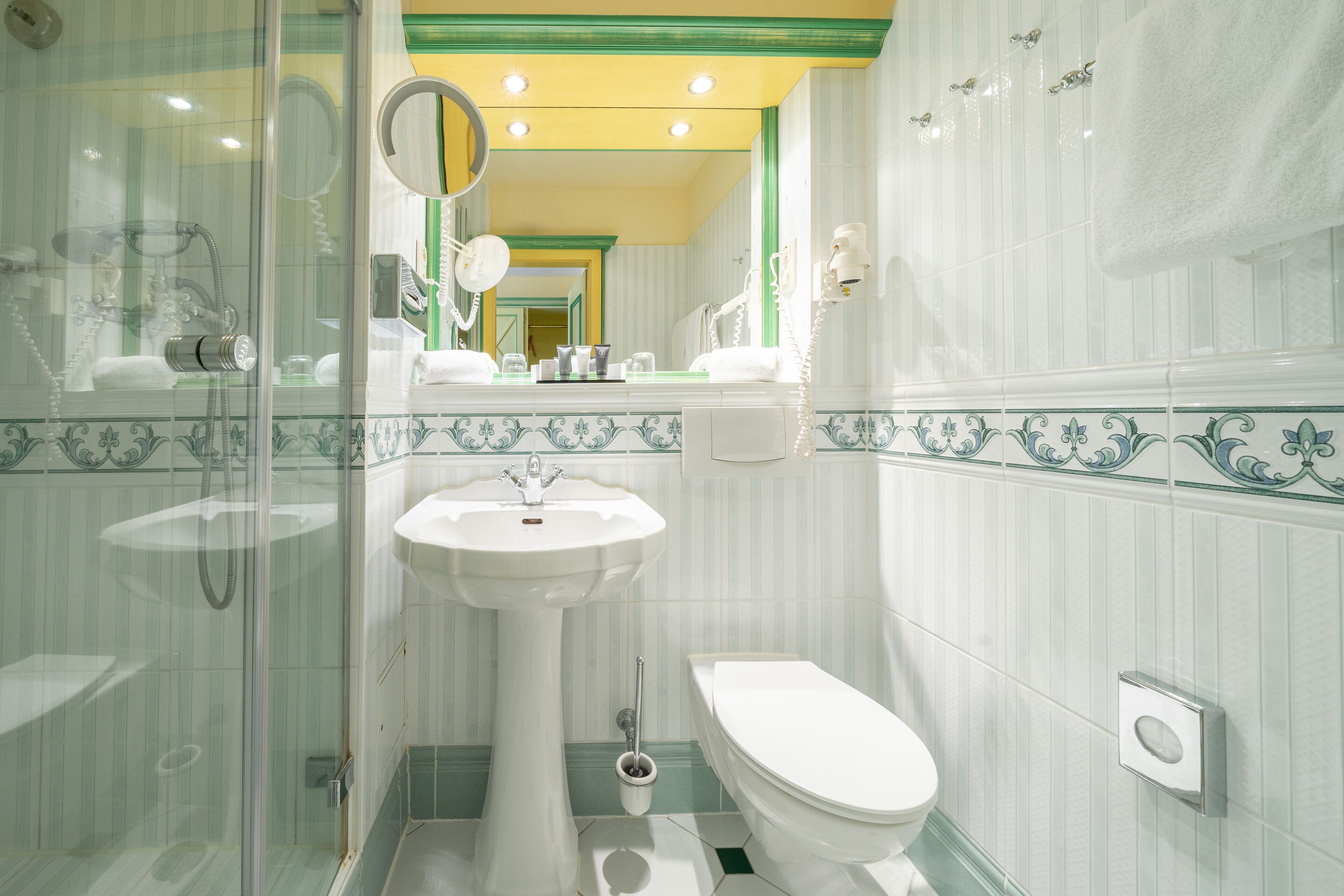 free toiletries, hair dryer, bathrobes, slippers