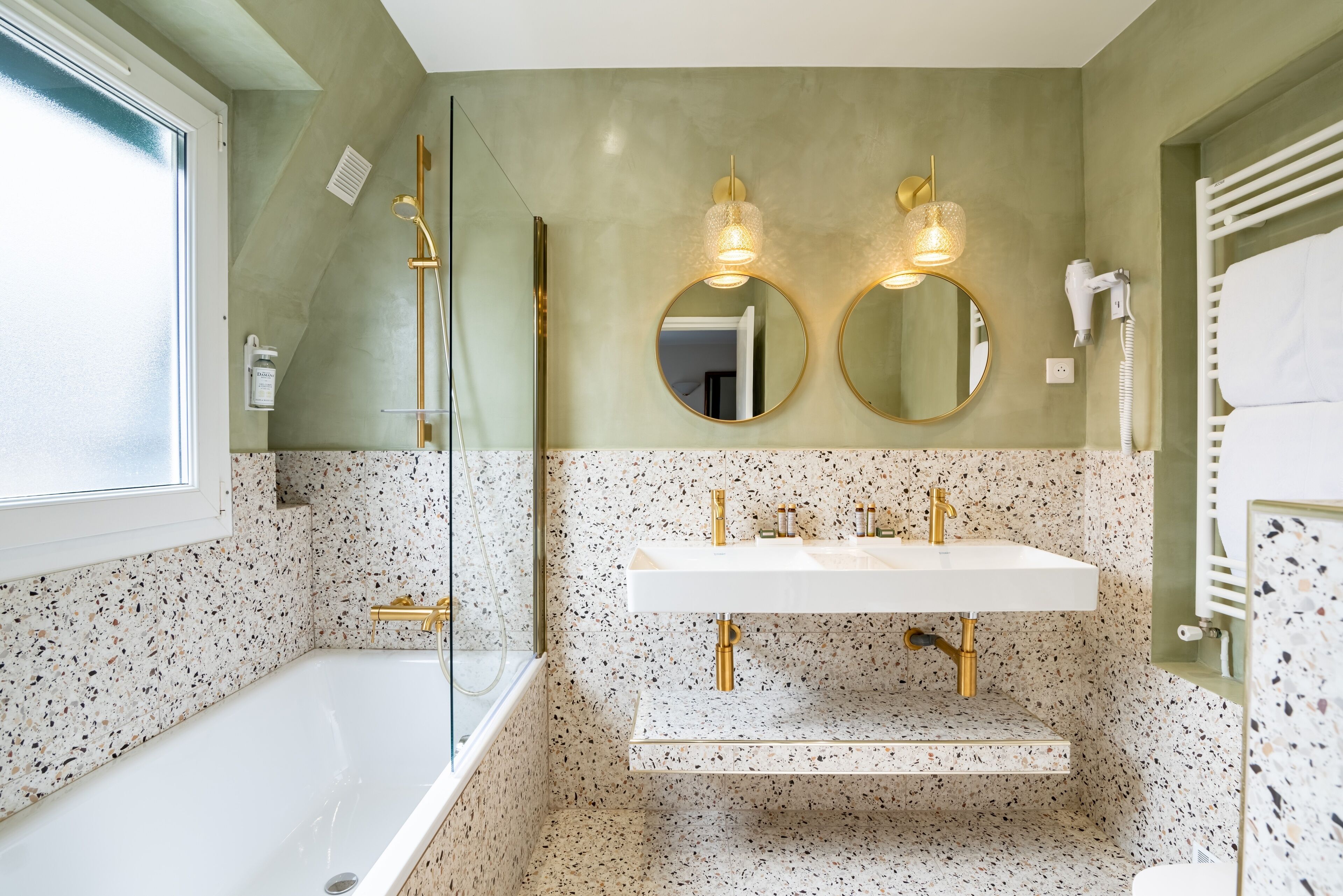 signature room, balcony (and bath) | bathroom | free toiletries, hair dryer, bathrobes, slippers