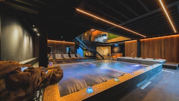 Sauna, bain Ă remous, hammam, soins corporels, enveloppements corporels