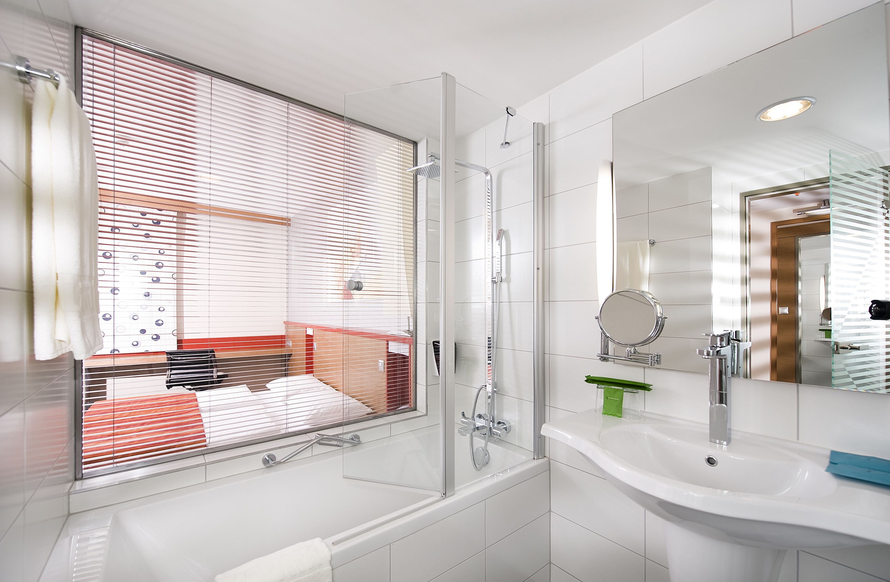 free toiletries, hair dryer, towels