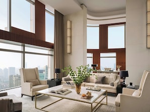 Chairman Suite | Living room | 40-inch LCD TV with digital channels, TV, DVD player - The Langham, Shanghai, Xintiandi (Shanghai)