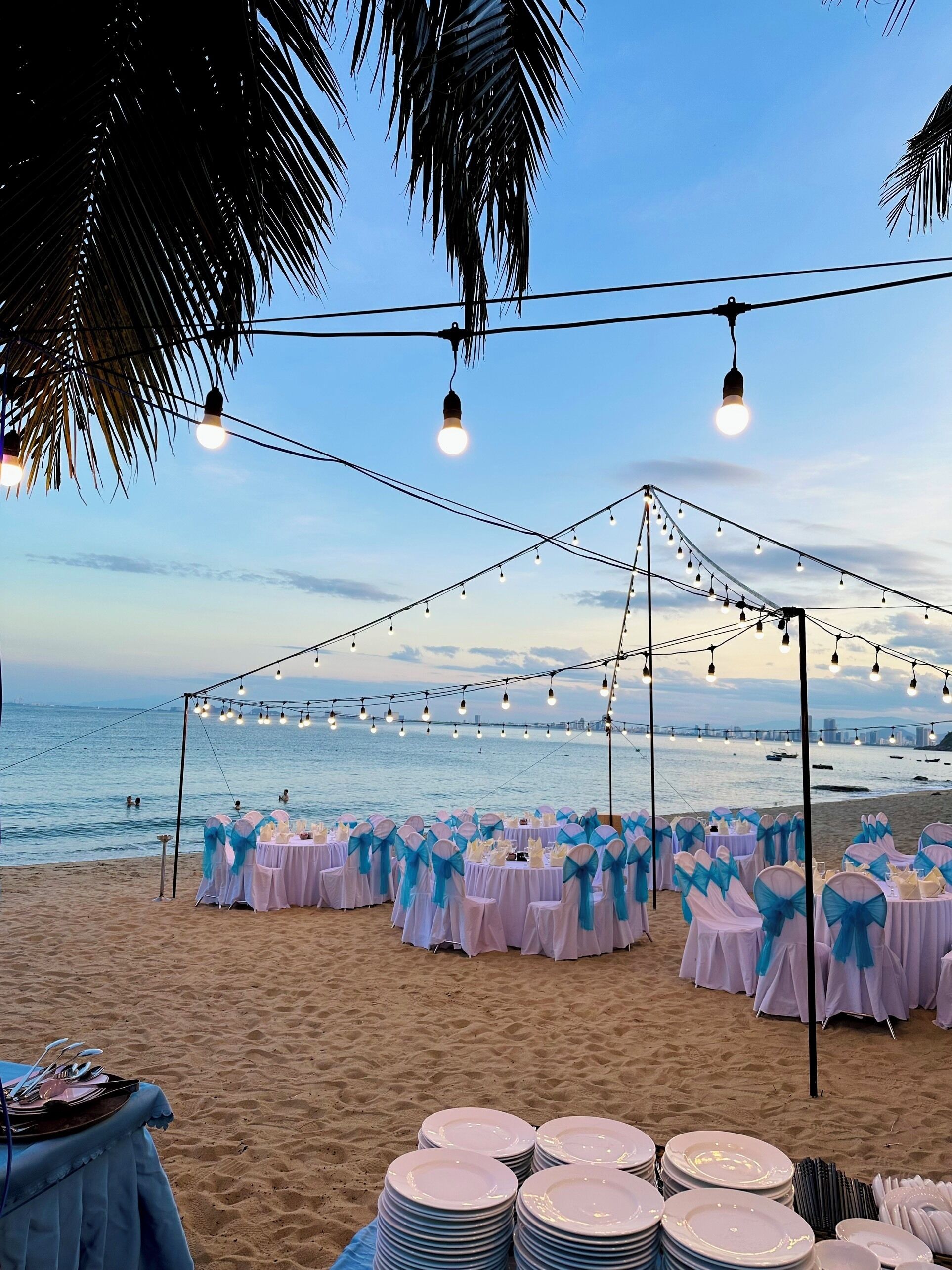 Outdoor banquet area