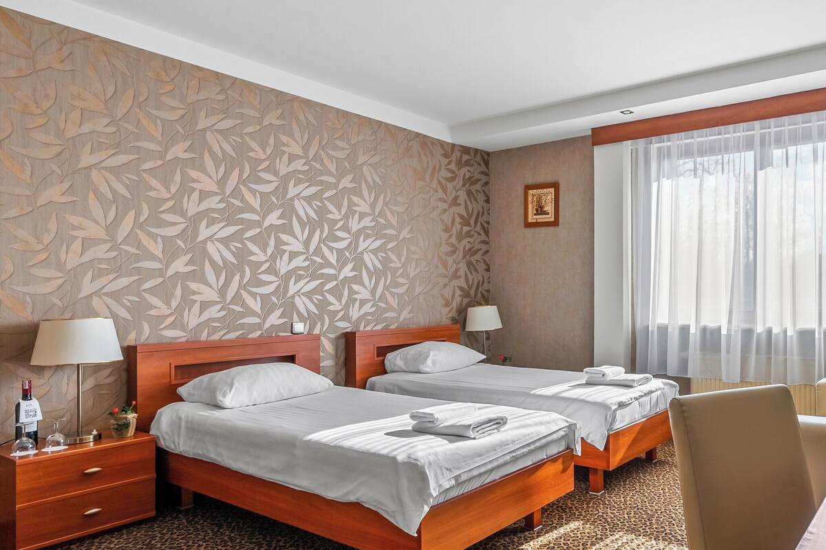 Standard-Zweibettzimmer | Schreibtisch, Verdunkelungsvorhänge, Bügeleisen/Bügelbrett
