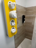 Double Room | Bathroom | Shower, free toiletries, towels