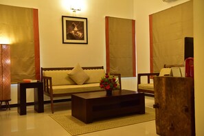 Family Villa | Living room | LCD TV - Niraamaya Surya Samudra (Neyyattinkara)