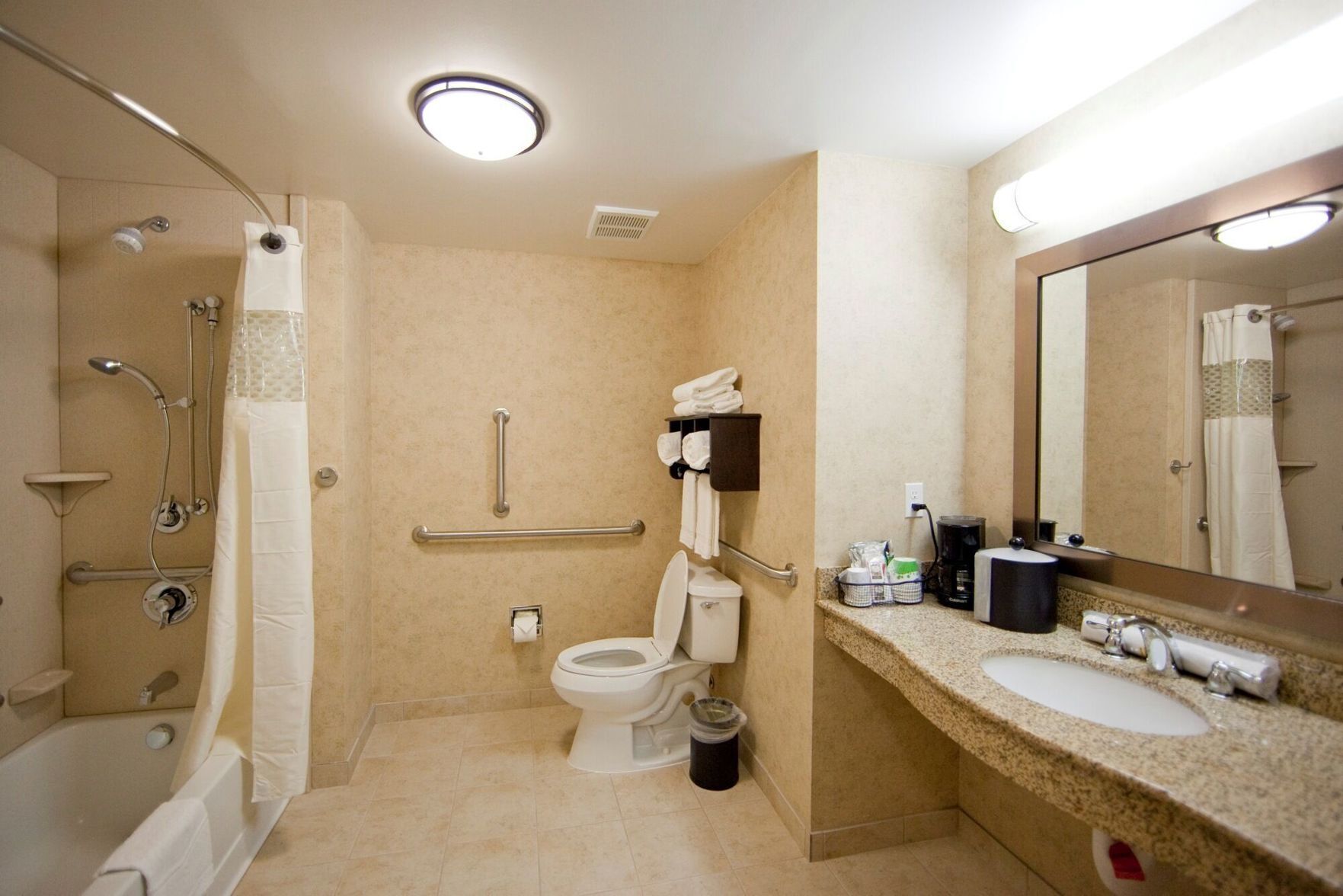 Bathroom | Hair dryer, towels, soap, shampoo