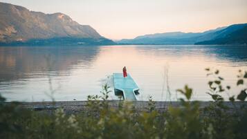 Private beach, rowing