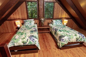 Down comforters, individually decorated, individually furnished