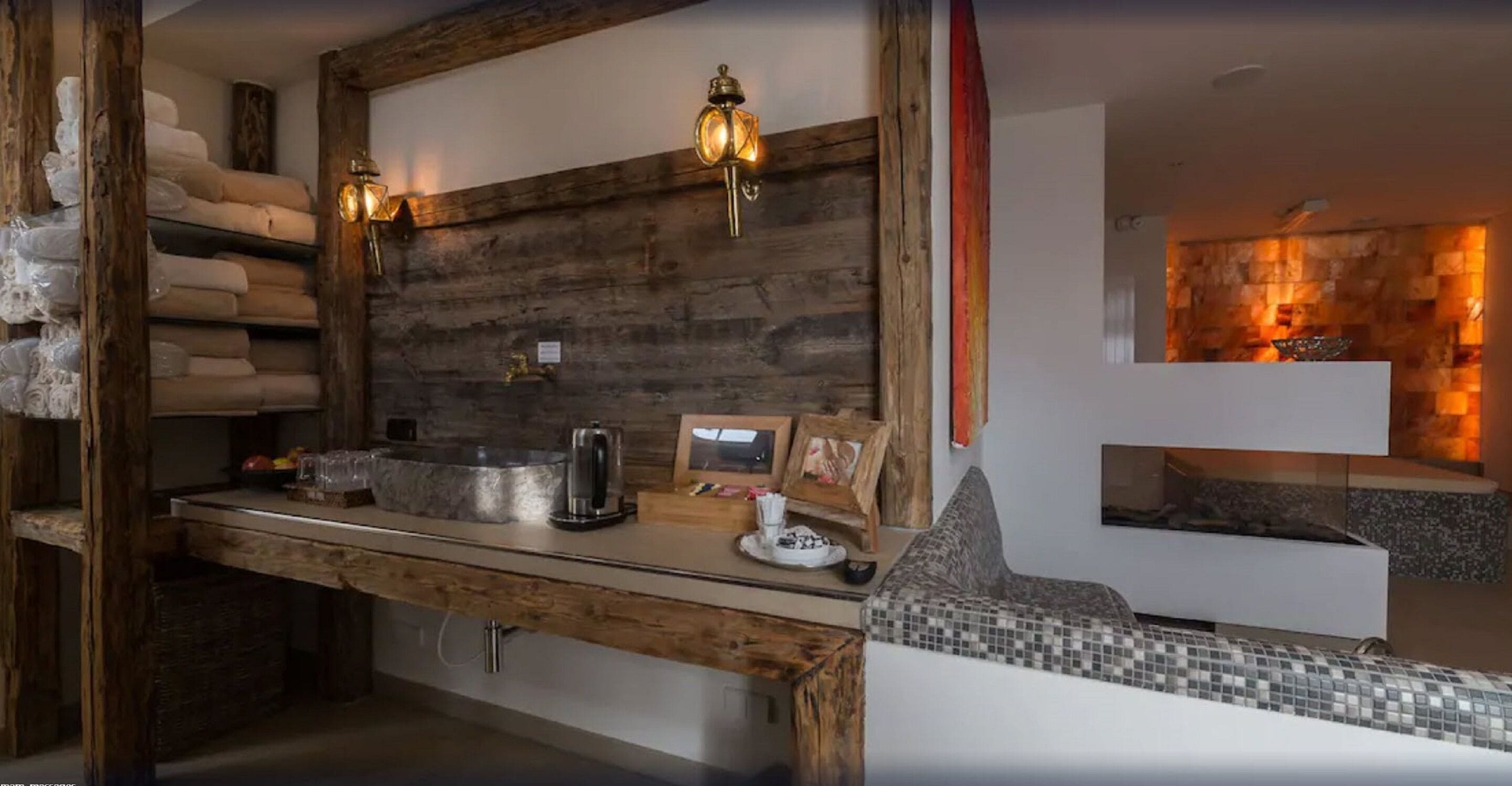 sauna, steam room, facials, massages