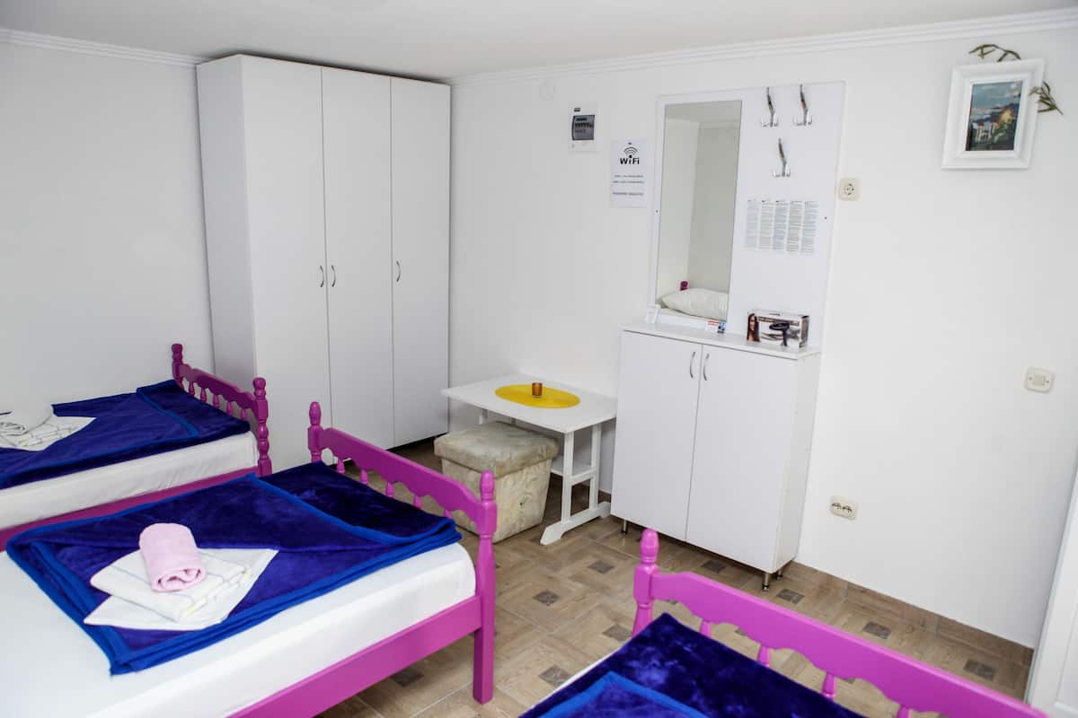 Eenvoudige studio suite, 2 eenpersoonsbedden, niet-roken, uitzicht op tuin | Een laptopwerkplek, verduisterende gordijnen, geluiddichte muren