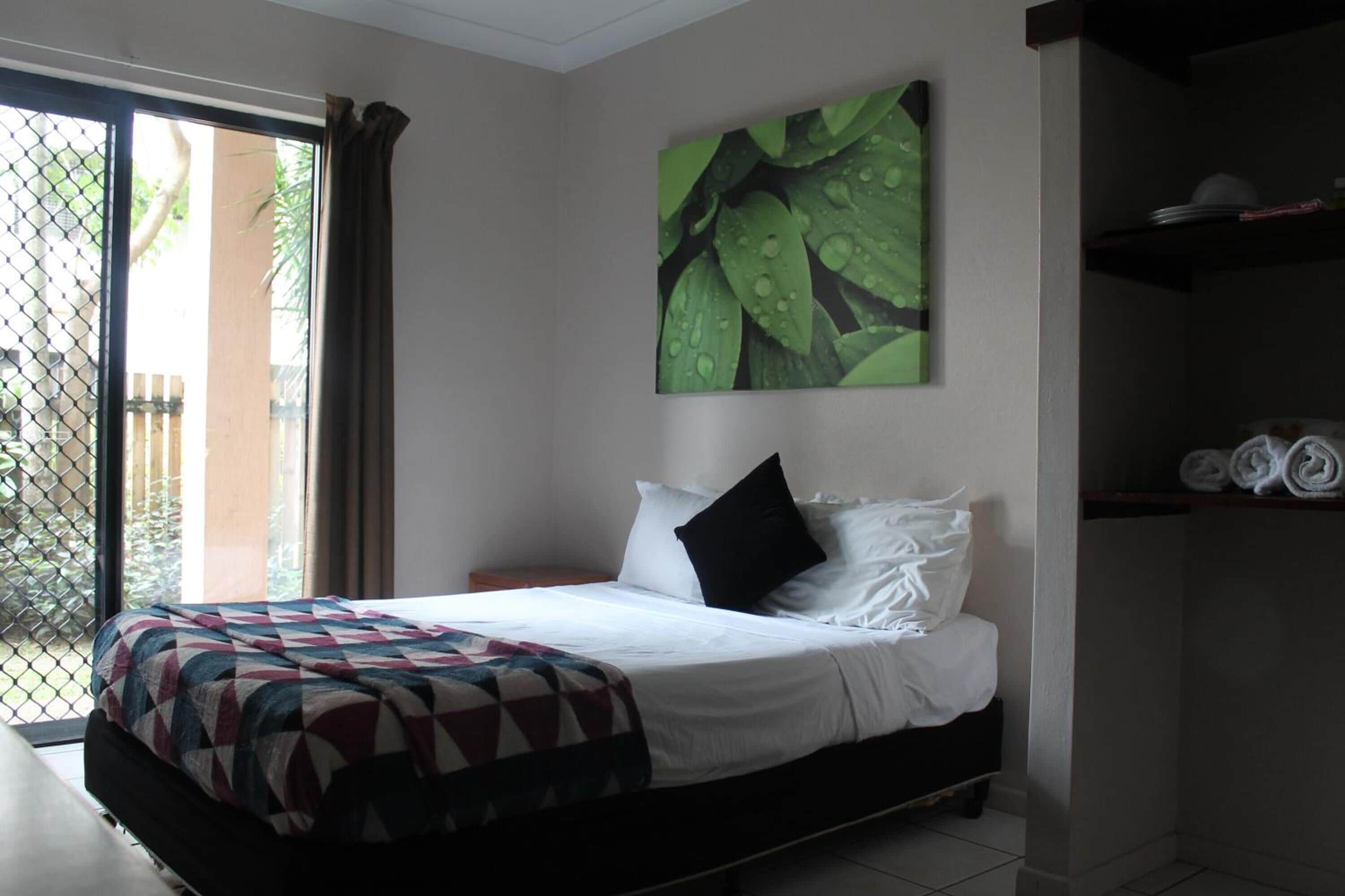 blackout curtains, free wifi, bed sheets