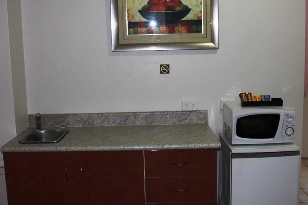 sunset apartments | private kitchenette | fridge, coffee/tea maker, electric kettle