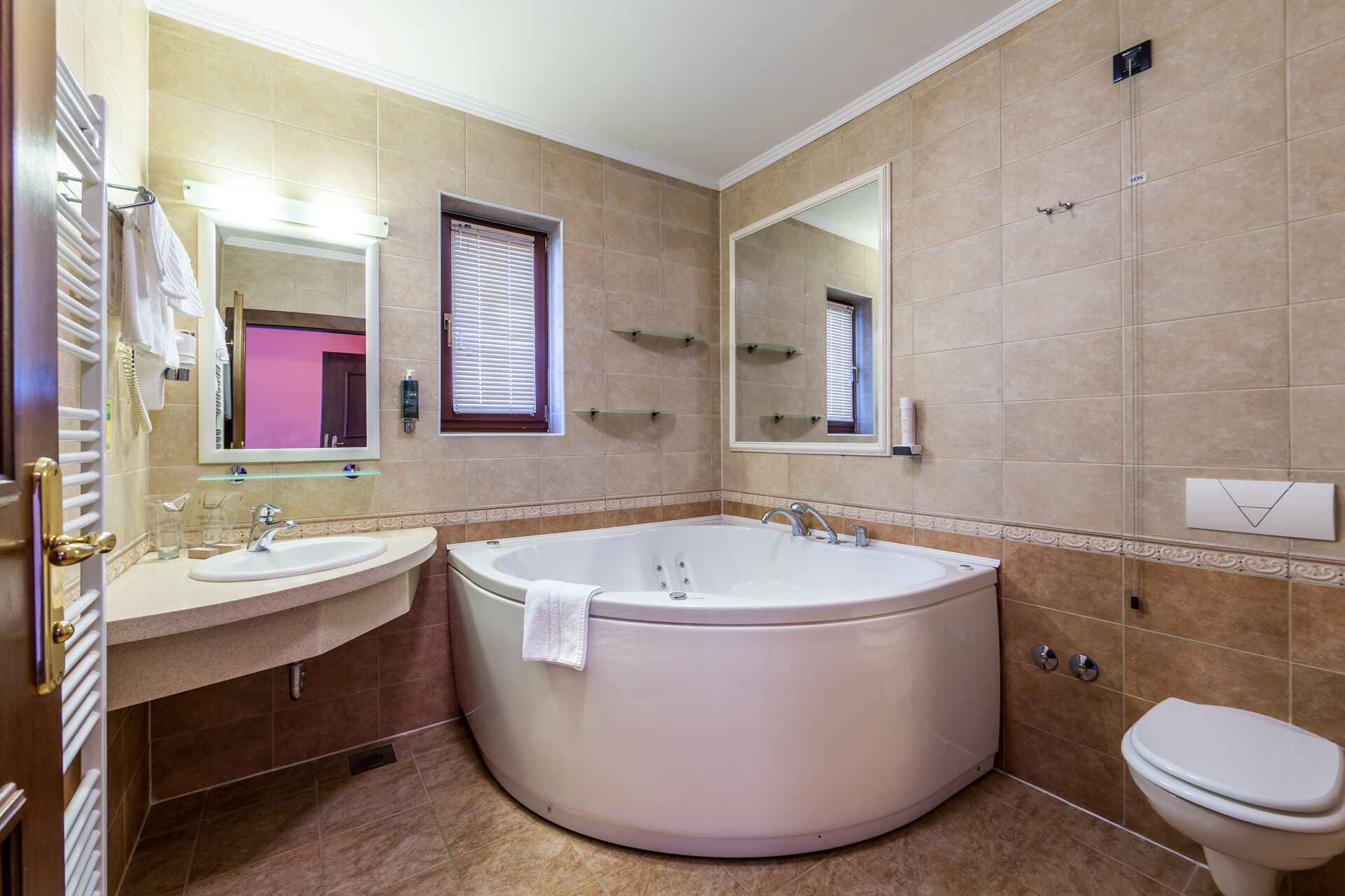 romantic double or twin room | bathroom | shower, hair dryer, bathrobes, slippers