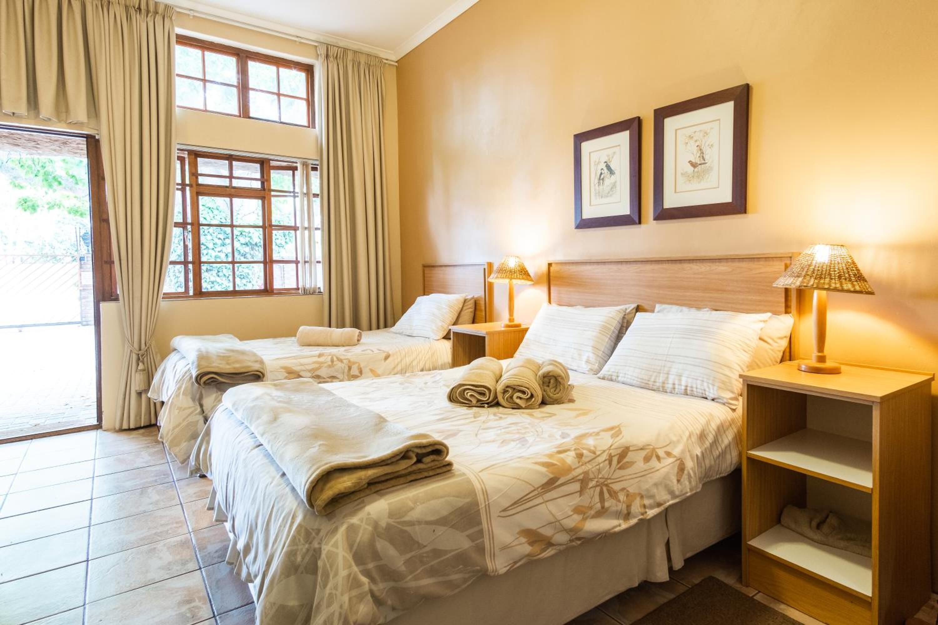 Desk, free WiFi, bed sheets