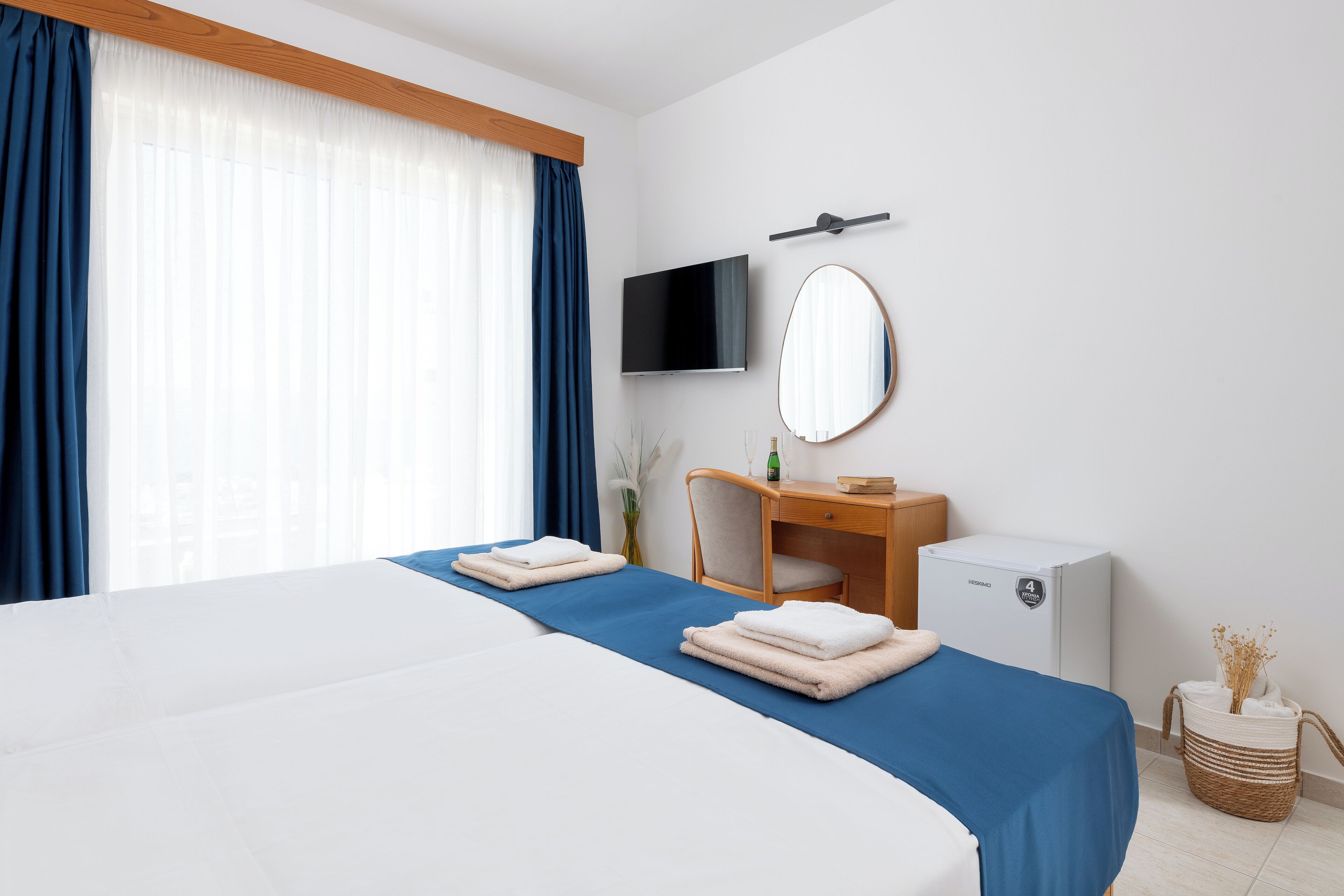 Blackout curtains, bed sheets