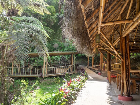 Breakfast, lunch served; international cuisine, al fresco dining