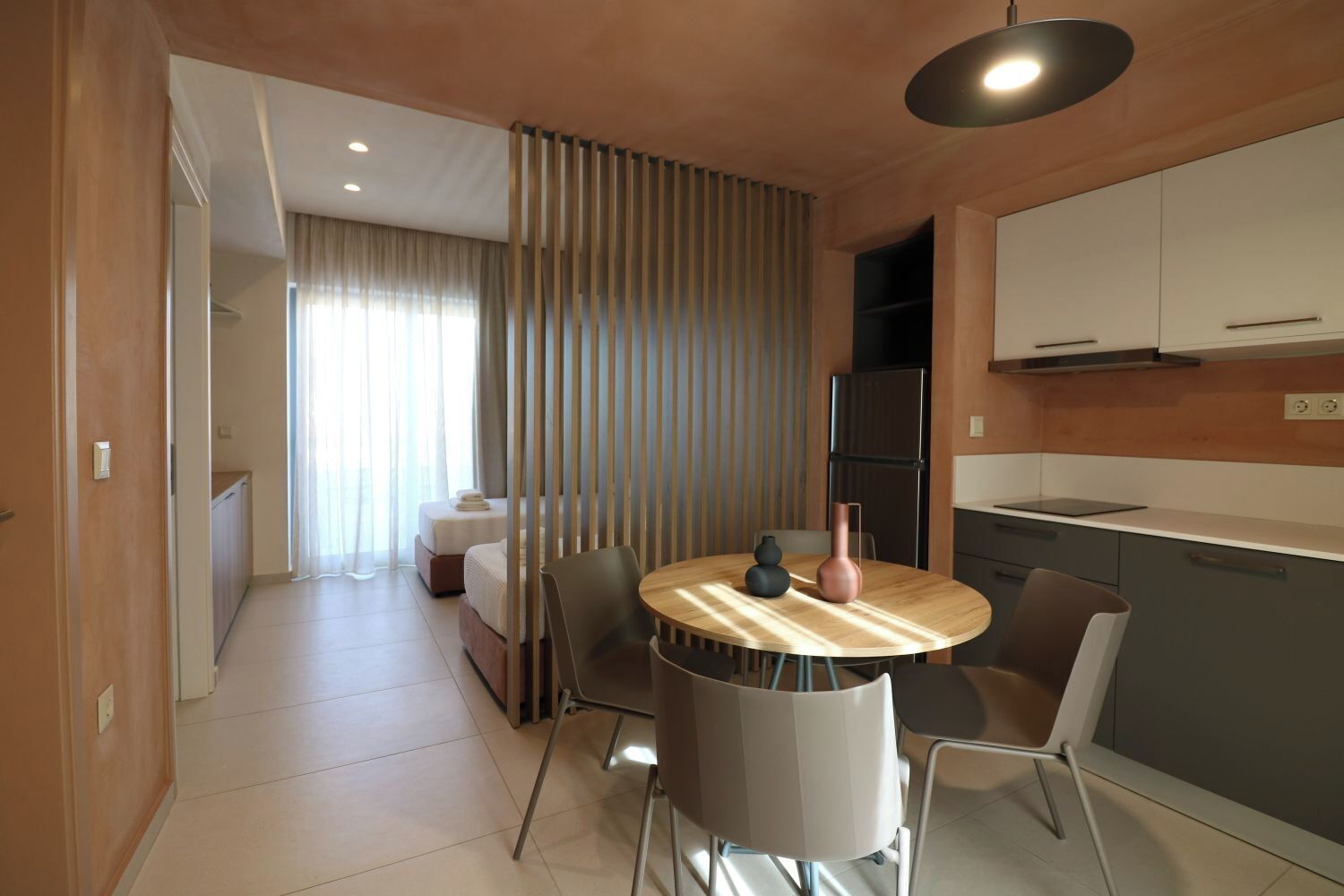 Deluxe Apartment, Kitchenette, Sea View | Private kitchen | Fridge, microwave, stovetop, coffee/tea maker