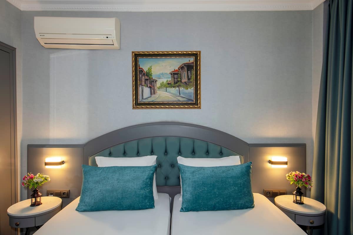 1 slaapkamer, luxe beddengoed, pillowtop-bedden, een minibar